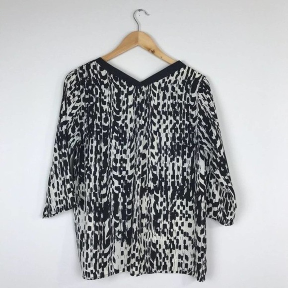 Stitch Fix Everly Black/Ivory Printed Blouse S Small - Picture 4 of 4